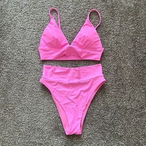Aerie Hot Pink High Waisted Bikini